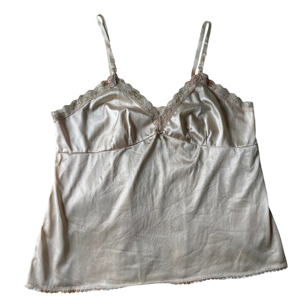 Vintage Leggs Pale Pink Silky Lace Chemise Camisole